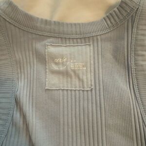 Aerie Ribbed Top in Soft Blue Gray
